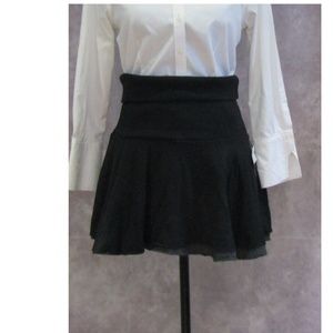 NEW Realitee Black & Gray Foldover Skater Skirt M